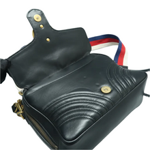Load image into Gallery viewer, GUCCI GG Marmont Leather Satchel Bag Black