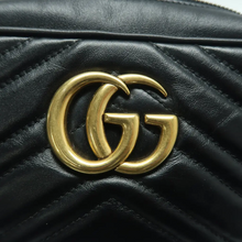 Load image into Gallery viewer, GUCCI GG Marmont Leather Shoulder Bag Black