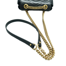 Load image into Gallery viewer, GUCCI GG Marmont Leather Shoulder Bag Black