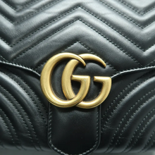 Load image into Gallery viewer, GUCCI GG Marmont Leather Satchel Bag Black