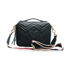 Load image into Gallery viewer, GUCCI GG Marmont Leather Satchel Bag Black