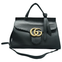 Load image into Gallery viewer, GUCCI GG Marmont Leather Satchel Bag Black