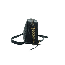 Load image into Gallery viewer, GUCCI GG Marmont Leather Shoulder Bag Black