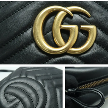 Load image into Gallery viewer, GUCCI GG Marmont Leather Shoulder Bag Black