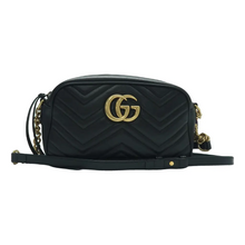 Load image into Gallery viewer, GUCCI GG Marmont Leather Shoulder Bag Black