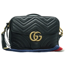 Load image into Gallery viewer, GUCCI GG Marmont Leather Satchel Bag Black
