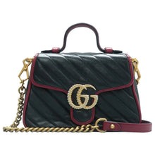 Load image into Gallery viewer, Gucci  GG Marmont Mini Top Handle Shoulder Bag Black