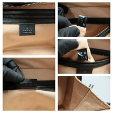 Load image into Gallery viewer, Gucci Sylvie Web Small GG Marmont Calfskin Matelasse Top Handle Shoulder Bag Black
