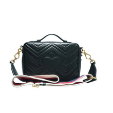 Load image into Gallery viewer, Gucci Sylvie Web Small GG Marmont Calfskin Matelasse Top Handle Shoulder Bag Black