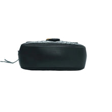 Load image into Gallery viewer, Gucci Sylvie Web Small GG Marmont Calfskin Matelasse Top Handle Shoulder Bag Black