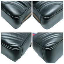 Load image into Gallery viewer, Gucci Sylvie Web Small GG Marmont Calfskin Matelasse Top Handle Shoulder Bag Black