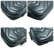 Load image into Gallery viewer, Gucci GG Marmont Small Matelasse Chevron Leather Camera Bag Black