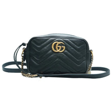 Load image into Gallery viewer, Gucci GG Marmont Small Matelasse Chevron Leather Camera Bag Black