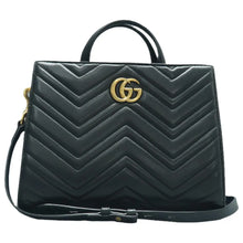 Load image into Gallery viewer, Gucci GG Marmont Small Calfskin Matelasse Tote Black