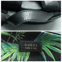 Load image into Gallery viewer, GUCCI Zip Pocket Tropical Print Canvas Backpack Bag Black