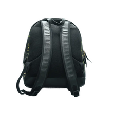 Load image into Gallery viewer, GUCCI Zip Pocket Tropical Print Canvas Backpack Bag Black