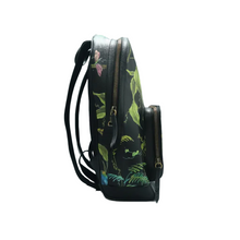 Load image into Gallery viewer, GUCCI Zip Pocket Tropical Print Canvas Backpack Bag Black