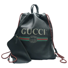 Load image into Gallery viewer, GUCCI Print W/P Leather Backpack Bag Black
