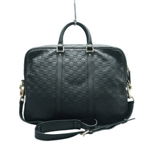 Load image into Gallery viewer, Gucci Signature Leather Briefcase Satchel Bag Black