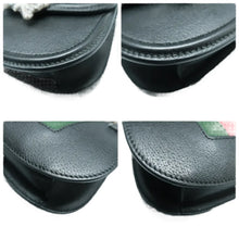 Load image into Gallery viewer, Gucci Web Crystal Butterfly Stripe Small Totem Calfskin Shoulder Bag Black