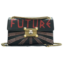 Load image into Gallery viewer, Gucci Calfskin Crystal Embellished Future Shoulder Bag Black