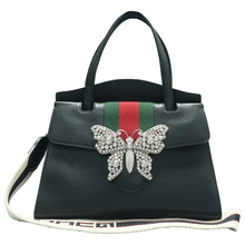 Load image into Gallery viewer, GUCCI Totem Leather Satchel Bag Black