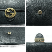 Load image into Gallery viewer, GUCCI Interlocking Leather Shoulder Bag Black