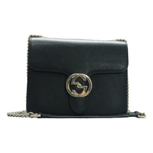 Load image into Gallery viewer, Gucci Interlocking Leather Shoulder Bag Black