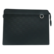 Load image into Gallery viewer, Louis Vuitton Standing Pouch Damier Infini Leather Clutch Bag Black