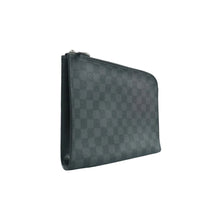 Load image into Gallery viewer, Louis Vuitton Pochette Jour Damier Graphite Canvas Clutch Bag Black