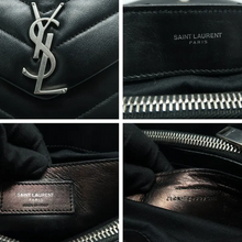 Load image into Gallery viewer, YVES SAINT LAURENT Loulou Leather Shoulder Bag Black