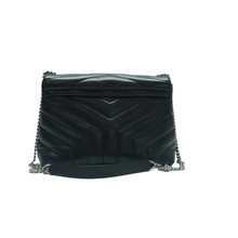 Load image into Gallery viewer, YVES SAINT LAURENT Loulou Leather Shoulder Bag Black