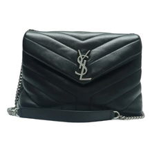 Load image into Gallery viewer, YVES SAINT LAURENT Loulou Leather Shoulder Bag Black