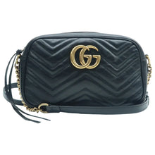 Load image into Gallery viewer, GUCCI Marmont Leather Shoulder Bag Black
