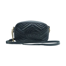 Load image into Gallery viewer, GUCCI Marmont Leather Shoulder Bag Black