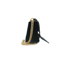 Load image into Gallery viewer, Gucci Strawberry Embroidered Small Padlock Calfskin Shoulder Bag Black