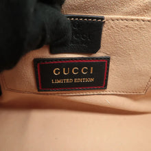 Load image into Gallery viewer, Gucci Strawberry Embroidered Small Padlock Calfskin Shoulder Bag Black