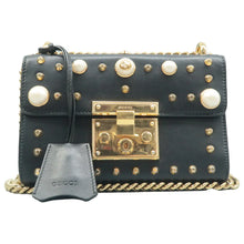 Load image into Gallery viewer, Gucci Small Padlock Calfskin Studded Shoulder Bag Black