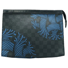 Load image into Gallery viewer, Louis Vuitton Toilette Poche 26 Damier Graphite Rope Canvas Clutch Bag Black