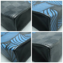 Load image into Gallery viewer, Louis Vuitton Toilette Poche 26 Damier Graphite Rope Canvas Clutch Bag Black