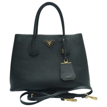 Load image into Gallery viewer, Prada Double Saffiano Leather Satchel Bag Black