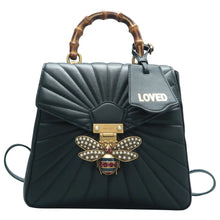 Load image into Gallery viewer, Gucci Queen Margaret Bee Quilted Leather Backpack Black