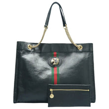 Load image into Gallery viewer, Gucci Rajah Large Leather Tote Bag Black