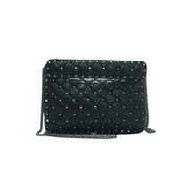 Load image into Gallery viewer, VALENTINO GARAVANI Rockstud spike Leather Satchel Bag Black