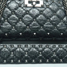 Load image into Gallery viewer, VALENTINO GARAVANI Rockstud spike Leather Satchel Bag Black