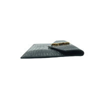 Load image into Gallery viewer, Saint Laurent  Calfskin Crocodile Embossed Uptown Monogram Clutch Black