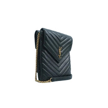 Load image into Gallery viewer, YVES SAINT LAURENT Double Flap Quited Leather Crossbody Black
