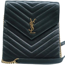 Load image into Gallery viewer, YVES SAINT LAURENT Double Flap Quited Leather Crossbody Black