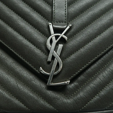 Load image into Gallery viewer, Yves Saint Laurent College Leather Satchel Bag Black