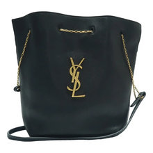 Load image into Gallery viewer, Yves Saint Laurent Pochon Leather Shoulder Bag Black